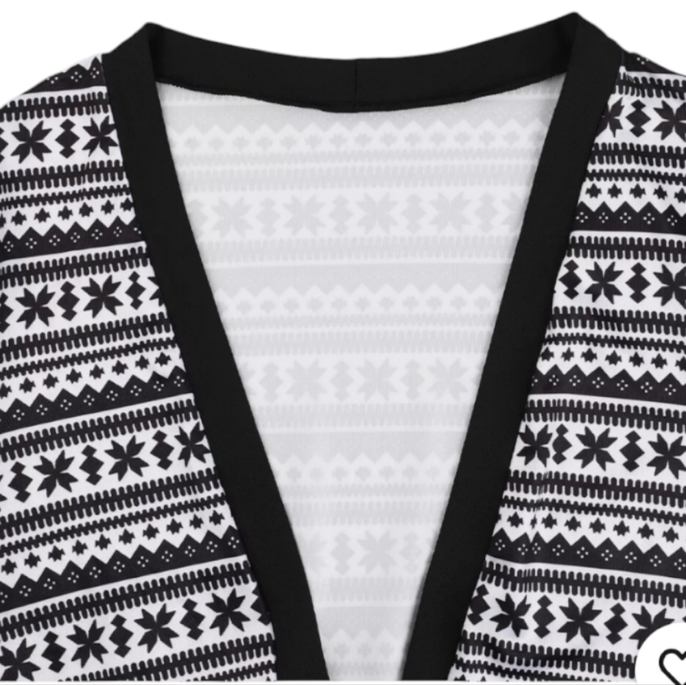 Nordic Fair Isle Open Front Sweater Cardigan - Picture 4 of 13